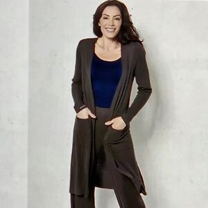 Peace Love World Ribbed  Midi Cardigan S  I Am Peace